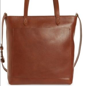 Madewell medium zip-top transport tote in brown
